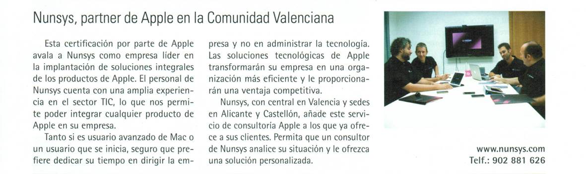 Economía 3 Apple2 Nunsys, partner de Apple en la Comunidad Valenciana